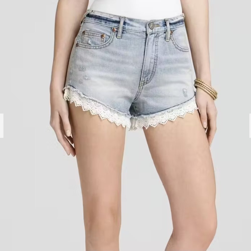 free people light wash shorts
